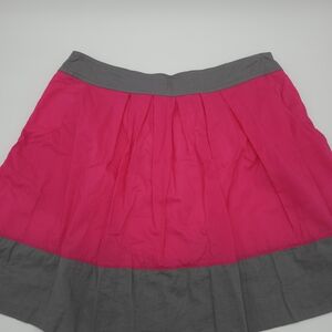 Pink Twill Simple Skirt Cotton Hot Pink Preppy Flare Fun Whimsey 10
